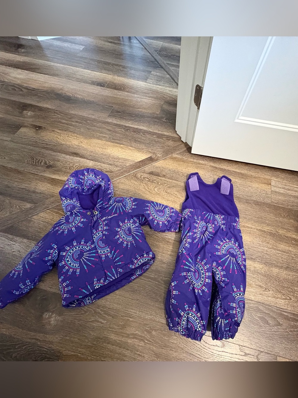 Columbia Infant Girls 6-12 m Purple Fresh Pow Snowsuit Jacket & Pants Set